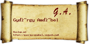 György Amábel névjegykártya